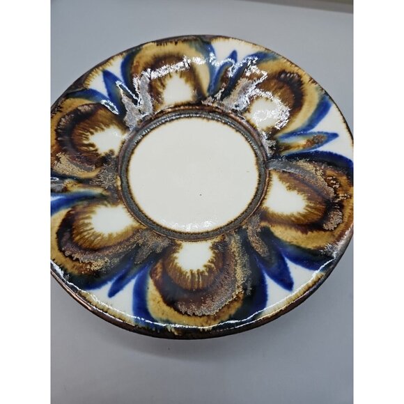 Pottery Drip Glaze Stoneware 7” Vintage Handmade Plate - Picture 3 of 5